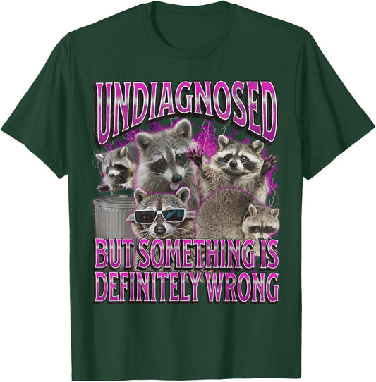 MildlyPerturbed -Adults Retro Funny Raccoon Meme , Black, Small, Short Sleeve T-Shirt - T-Shirt | Forest