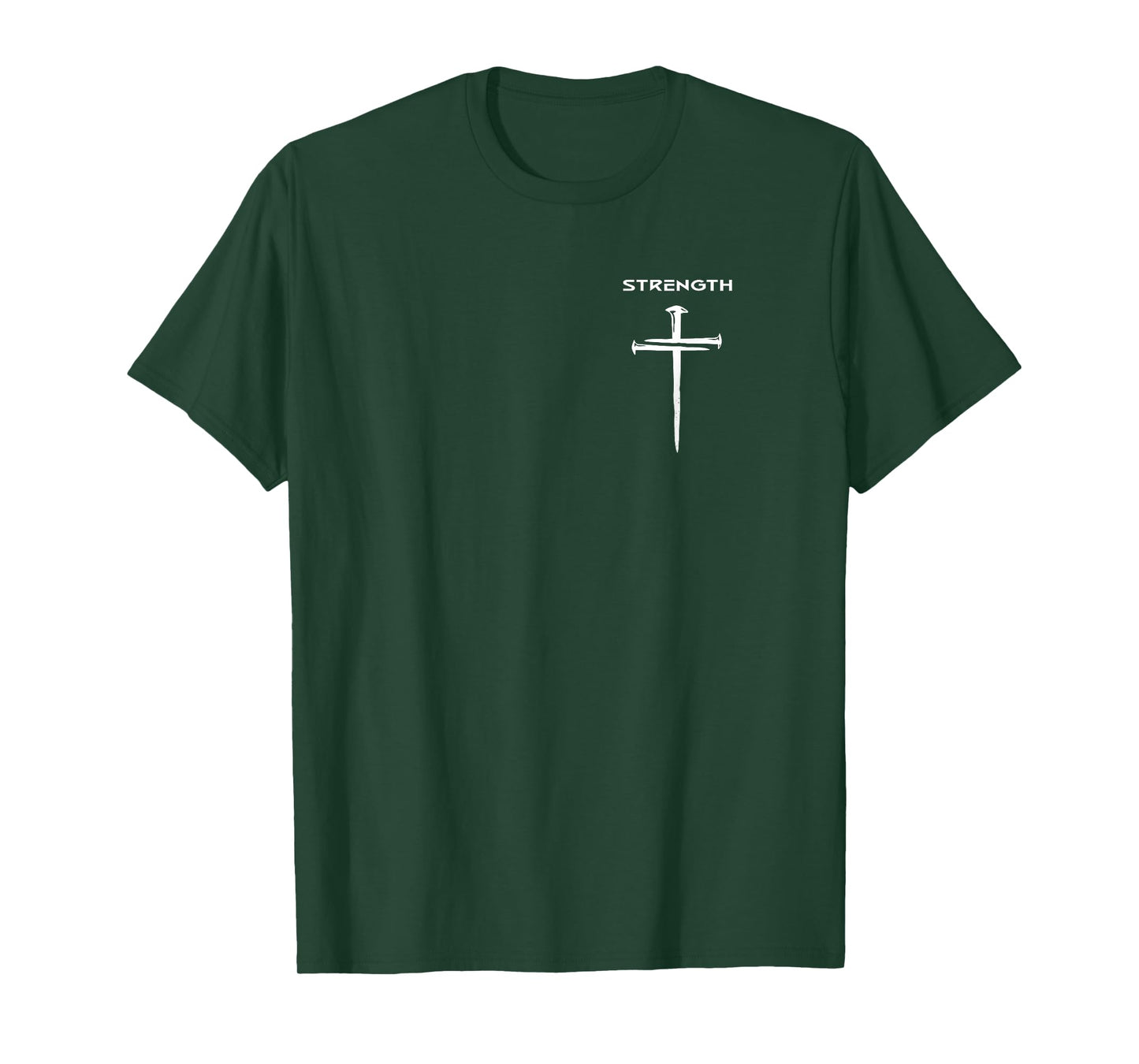 Strength Christian Minimalist Religious Jesus Nails Cross T-Shirt