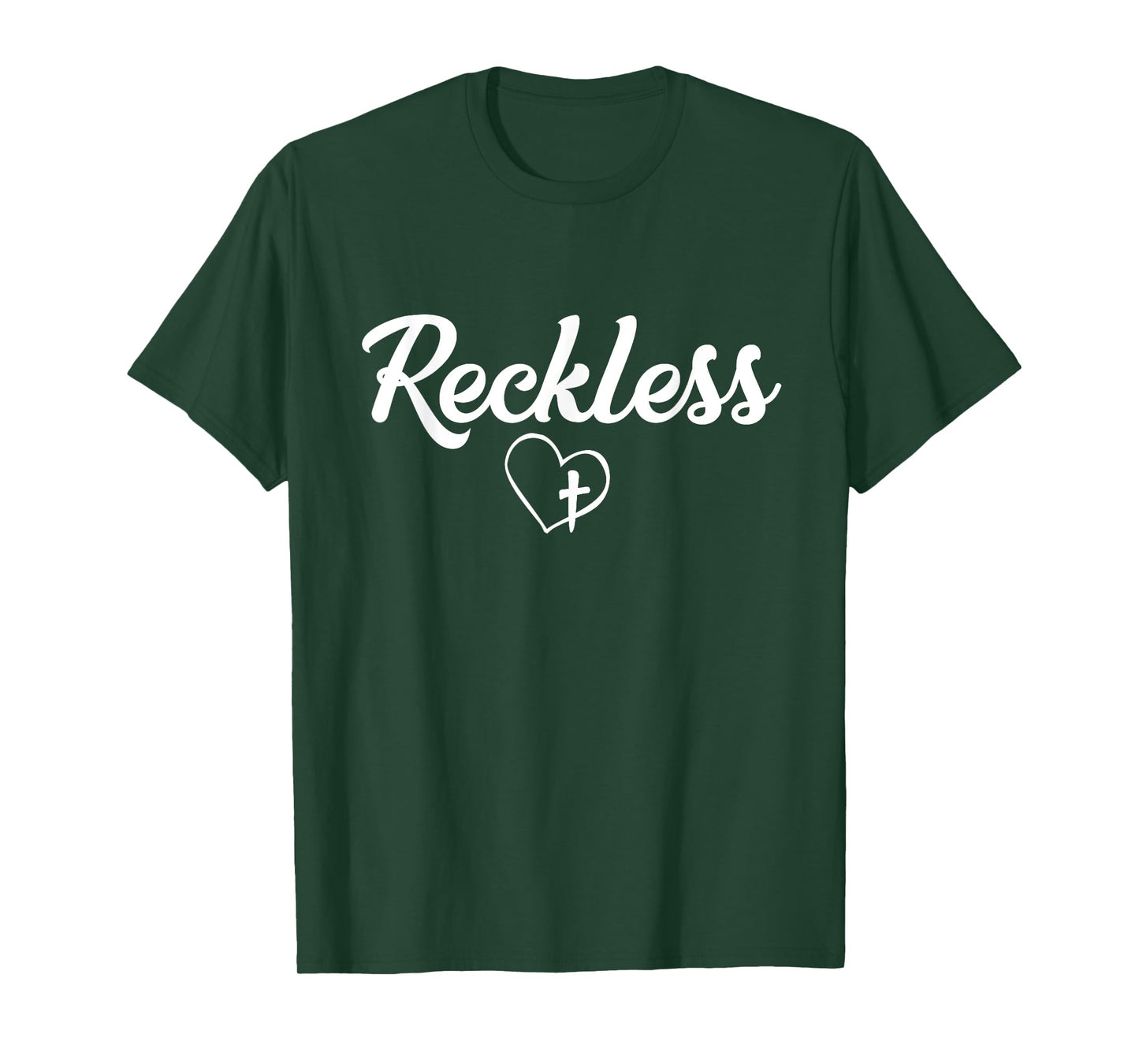 Faith Christian T-shirt Reckless Love Heart and Cross Shirt T-Shirt