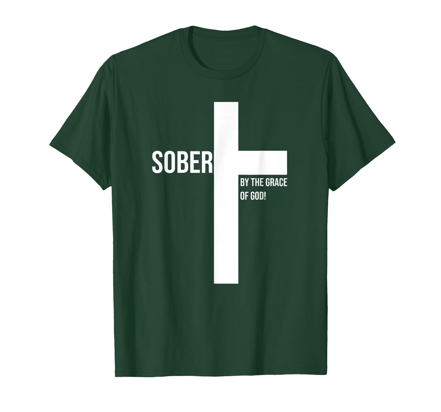 Sober for Jesus By The Grace Of God Cross Sobriety Recovery T-Shirt