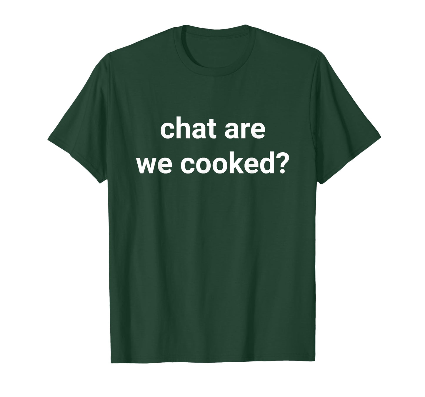 Meme World Unisex-Adults Chat Are We Cooked T-Shirt - Black - Small - Short Sleeve