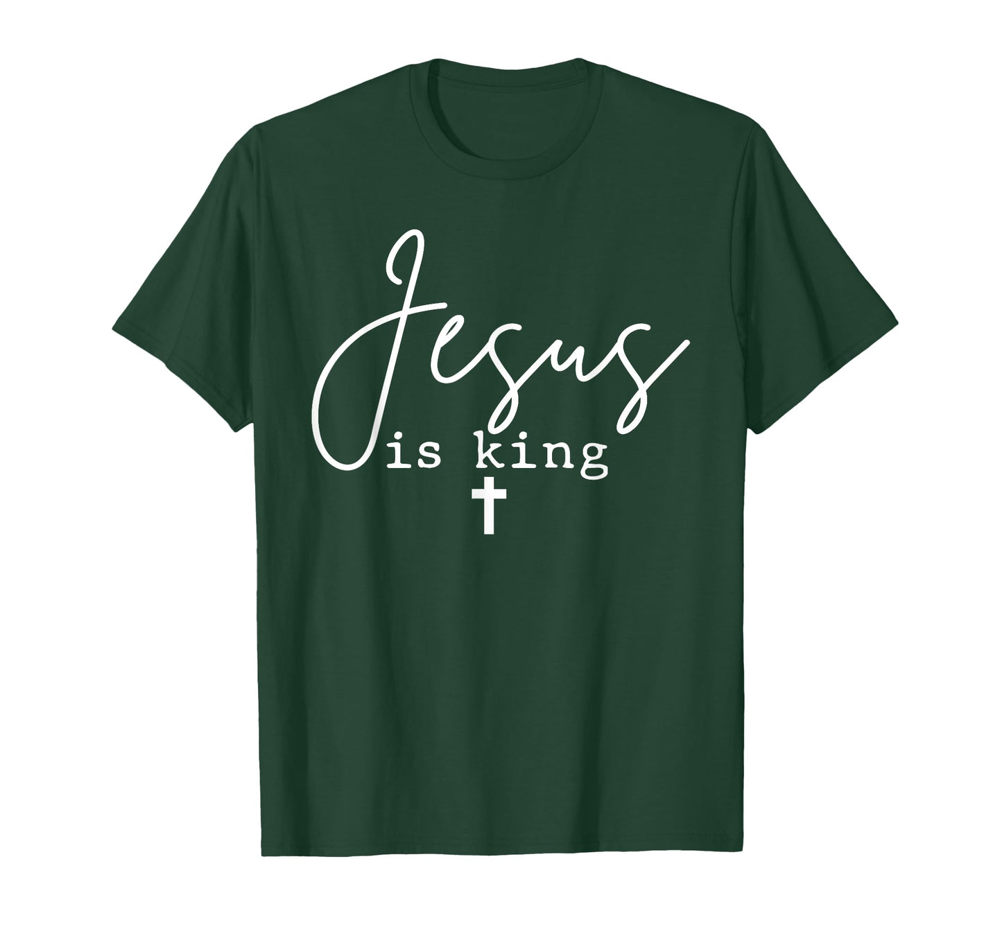 Jesus Is King Christian Cross God Faith Bible Minimal Pray T-Shirt
