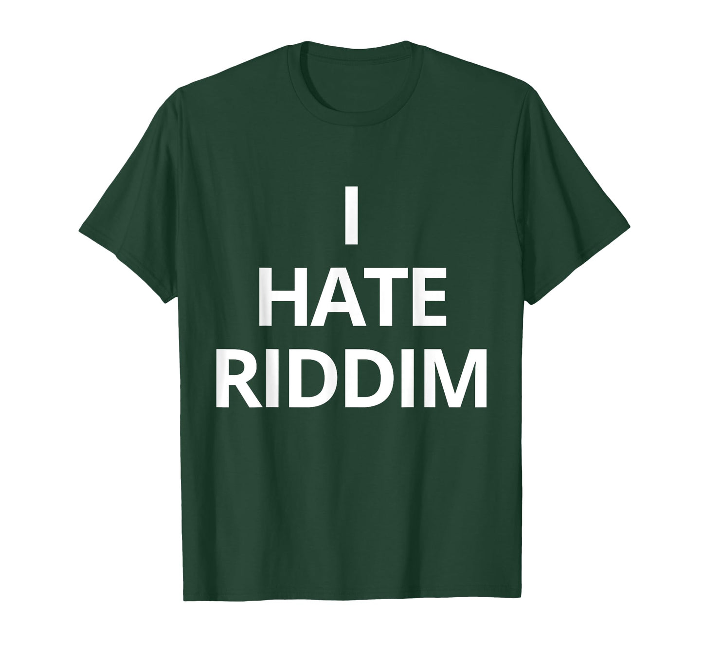 I Hate Riddim Tees Unisex-Adults Black Solid Humor Trendy T-Shirt Small