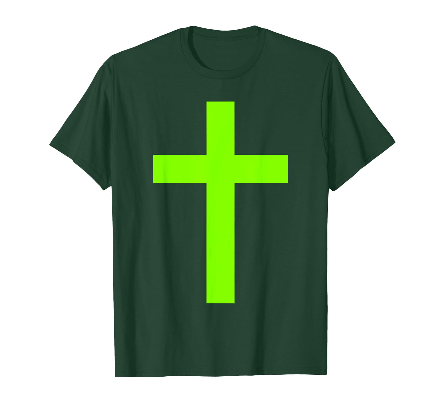 Christian God Jesus Cross Lime Green T-Shirt