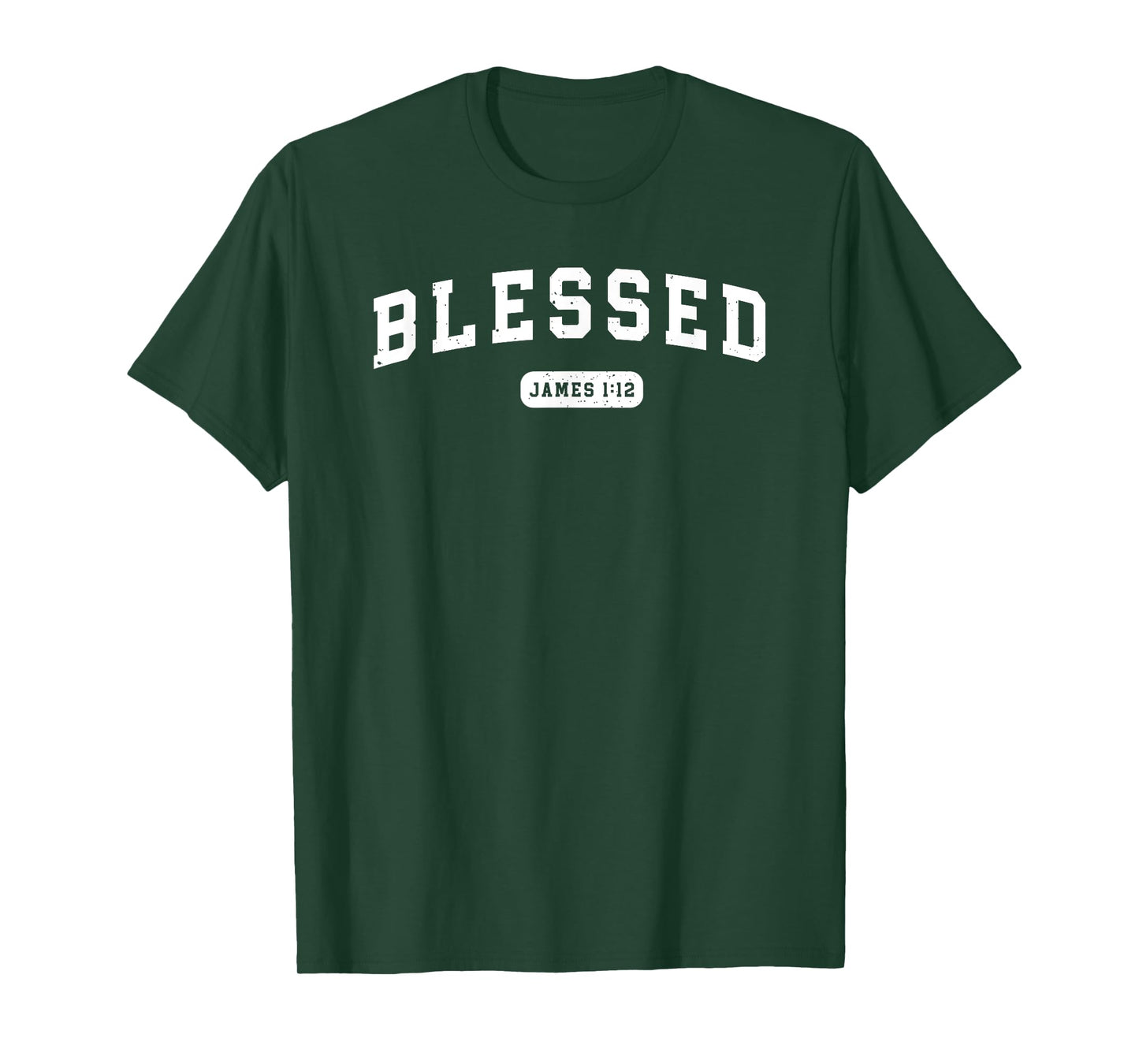 Blessed James 1:12 Bible Verse Christian Athletic Sports T-Shirt