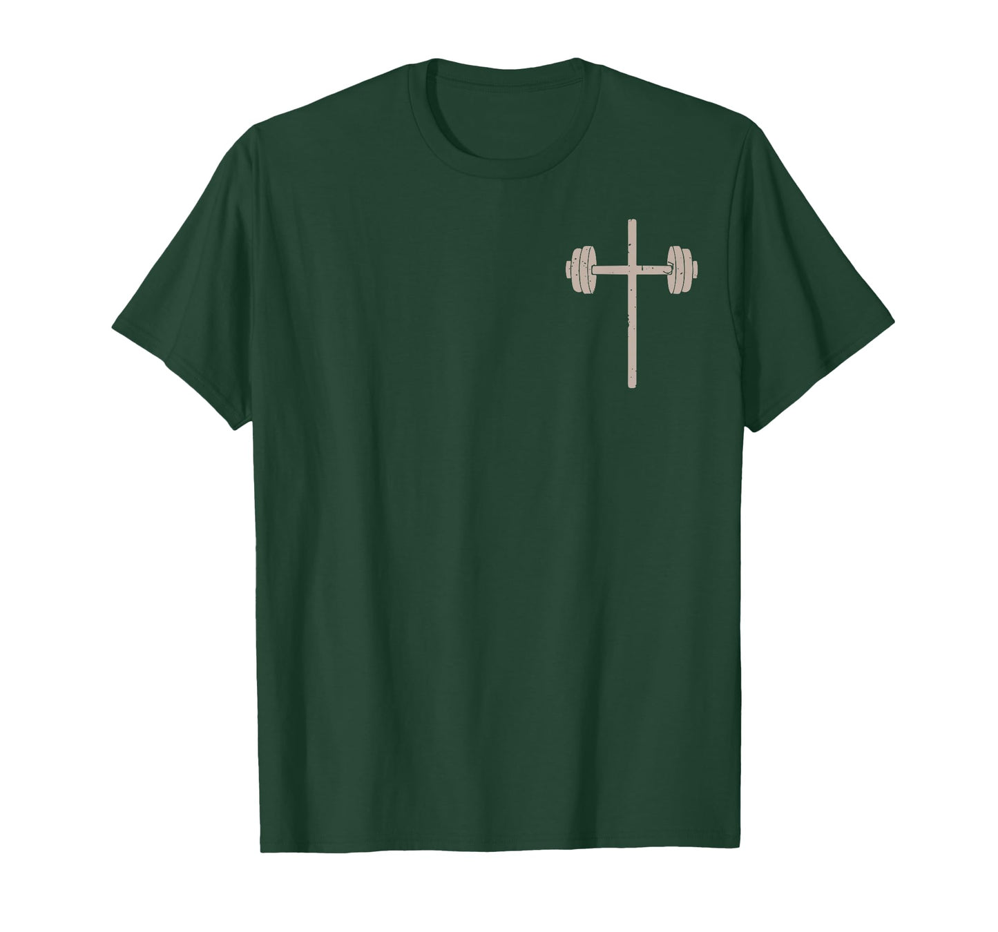 Barbell Cross Dumbbell Faith-Fitness Christian Workout Gym T-Shirt