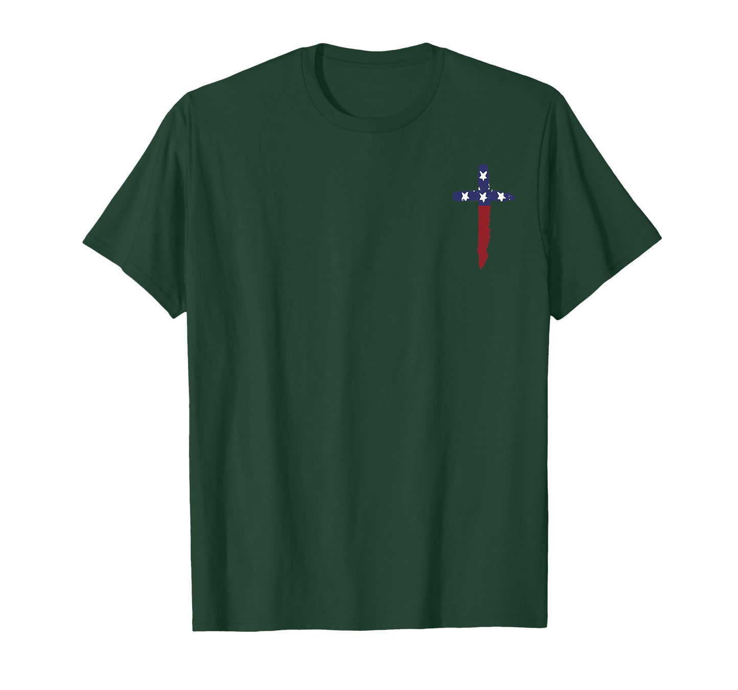 Loves Jesus And America Too Christian Cross Us Flag 2side T-Shirt