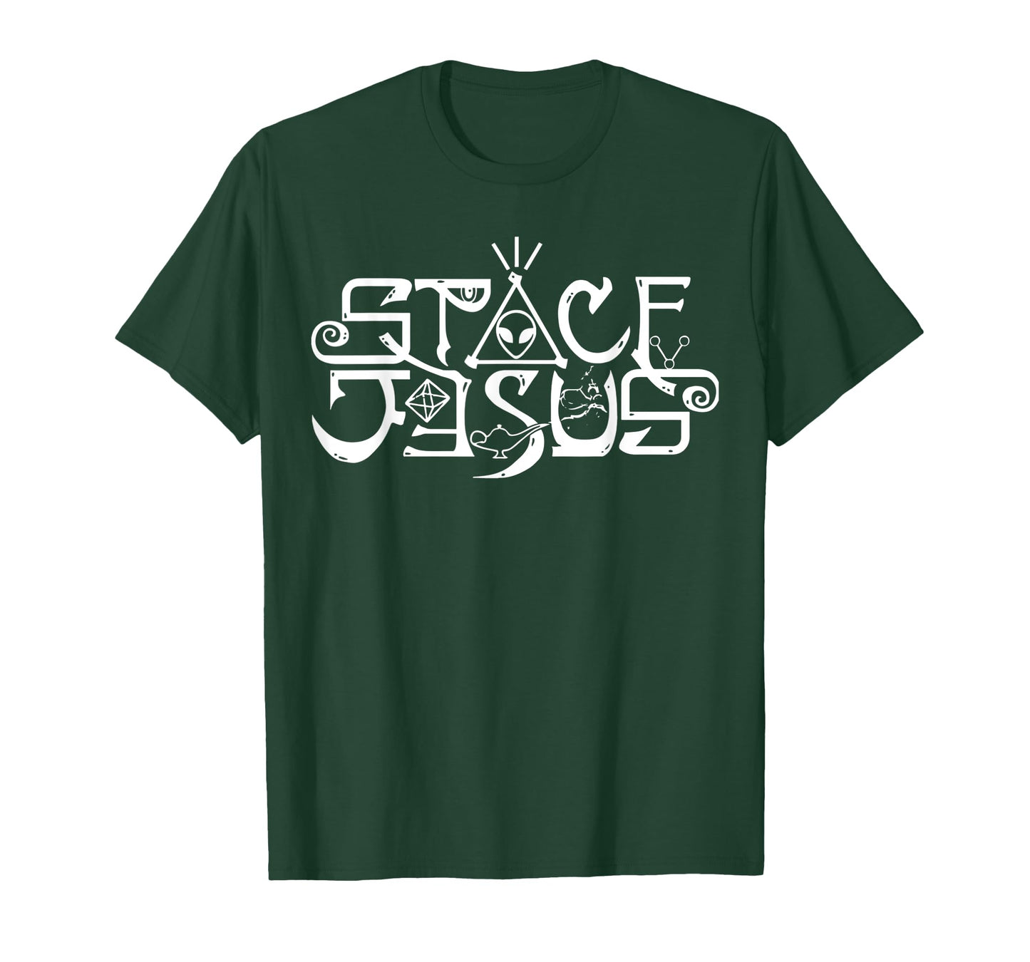 Funny Space Jesus Design Astronaut Science Alien Men Women T-Shirt