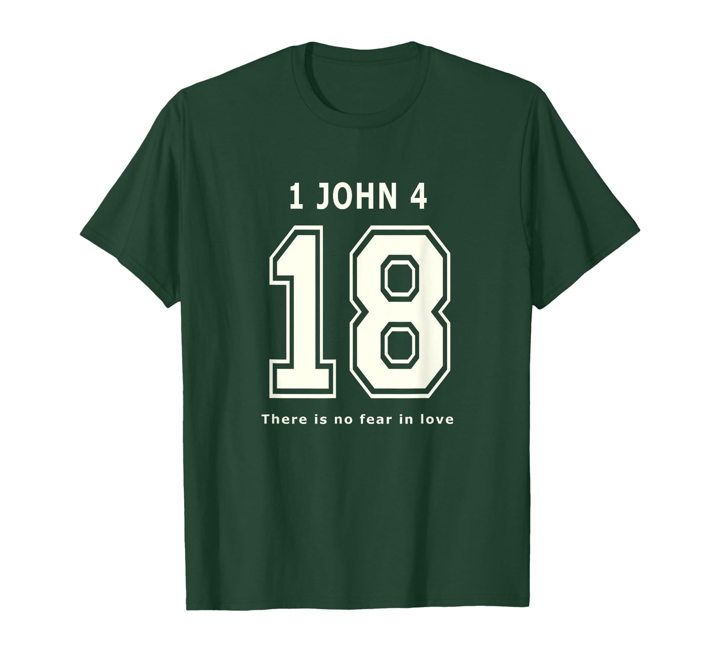 1 John 18 Team Sports Bible Verse Christian Jersey T-Shirt