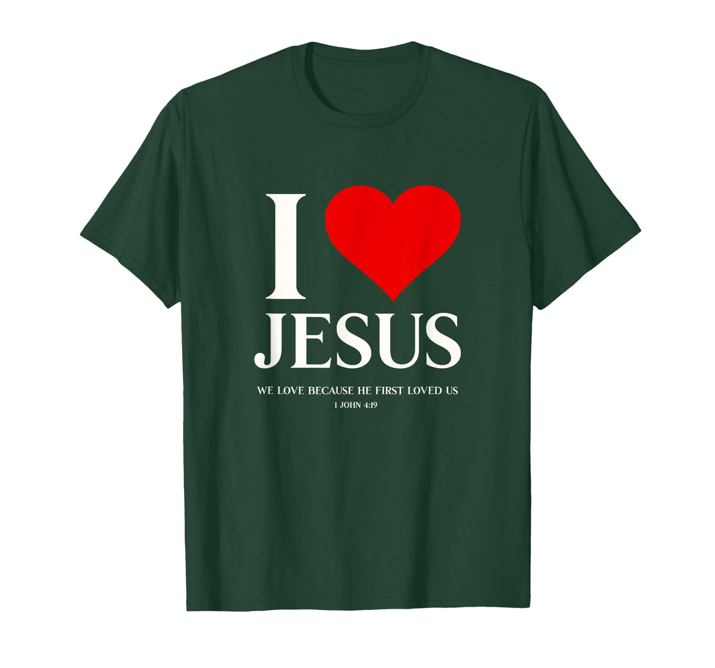 I Love Jesus Christian Faith Bible Verse God Religious Heart T-Shirt