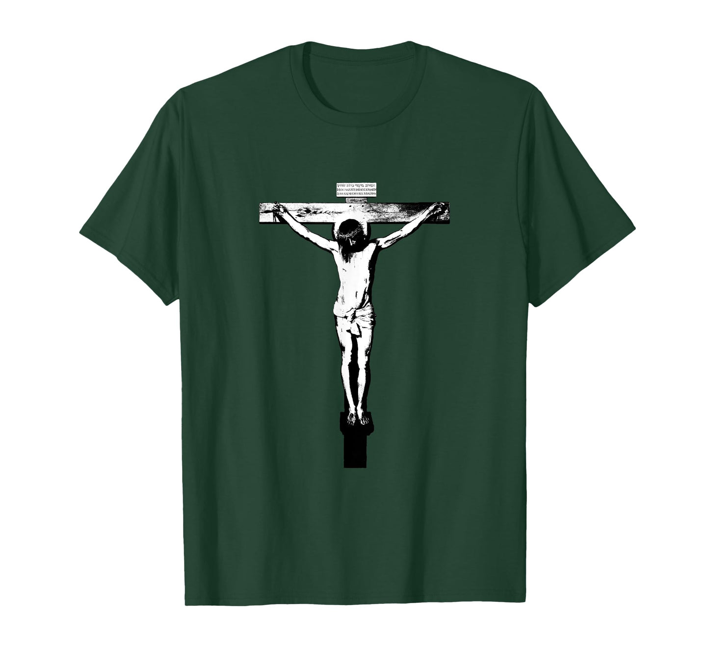 Catholic Tee for Men Crucified Jesus Christ black and white T-Shirt