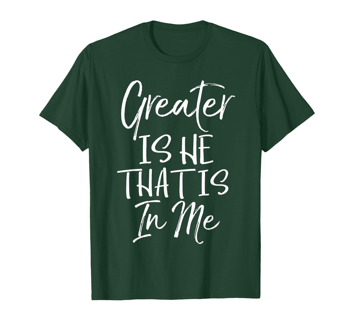Greater is He that is in Me Shirt Vintage Bold Christian Tee T-Shirt