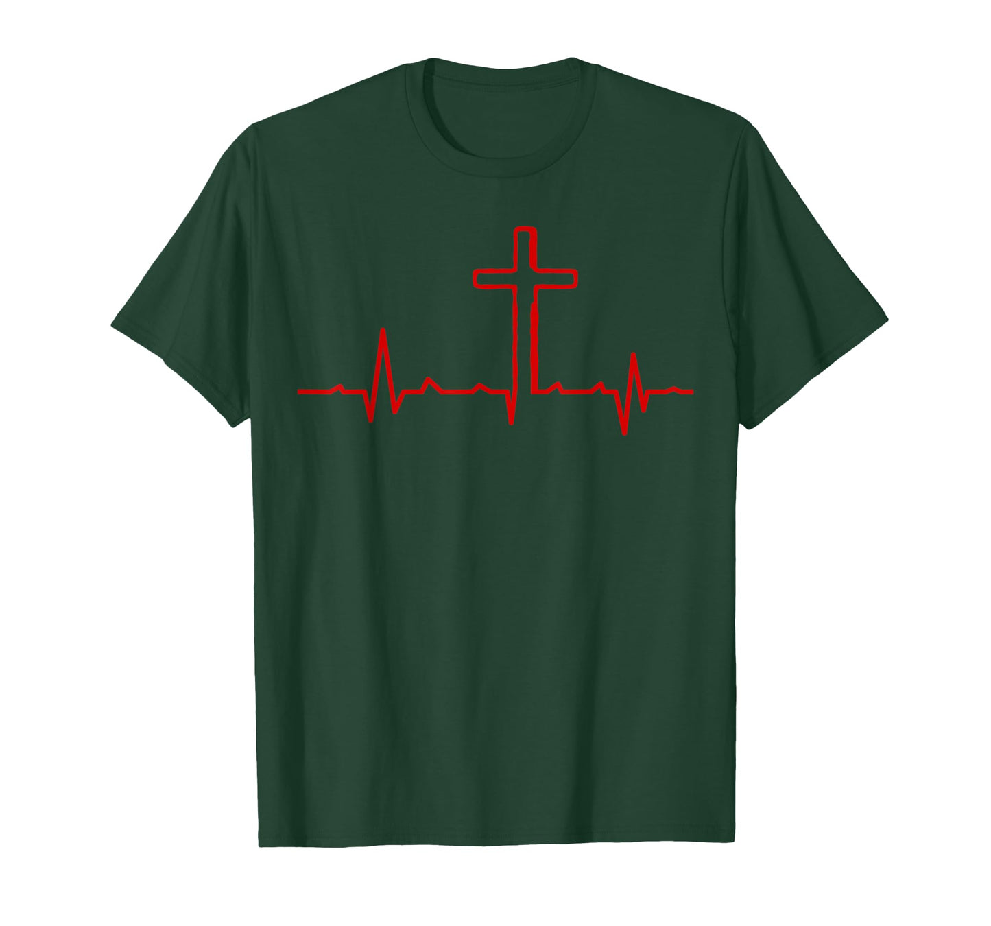 Cross Heartbeat Christian Faith T-Shirt