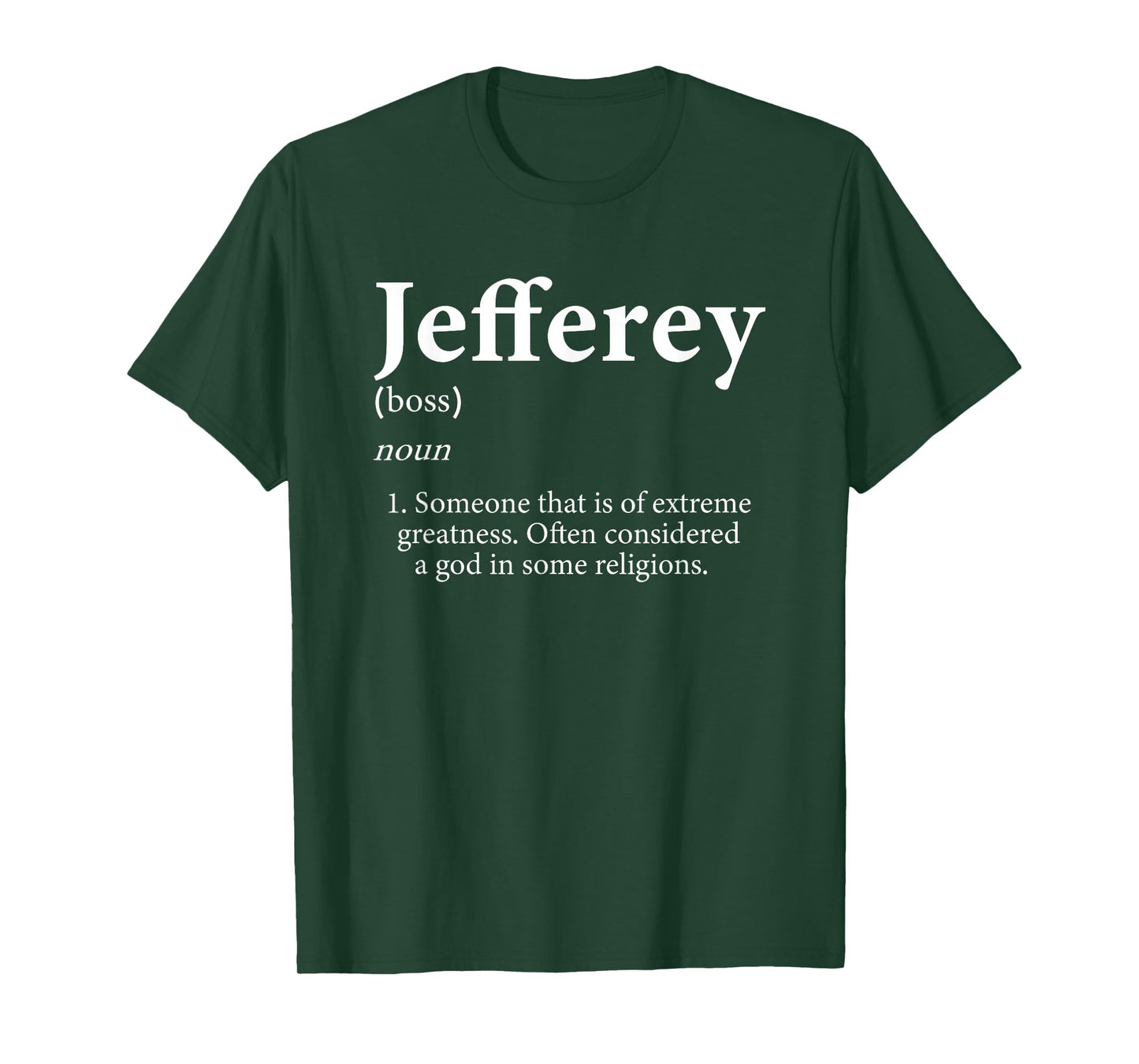 Jeffery Definition Funny God Jeff Meme Costume For Jefferey T-Shirt