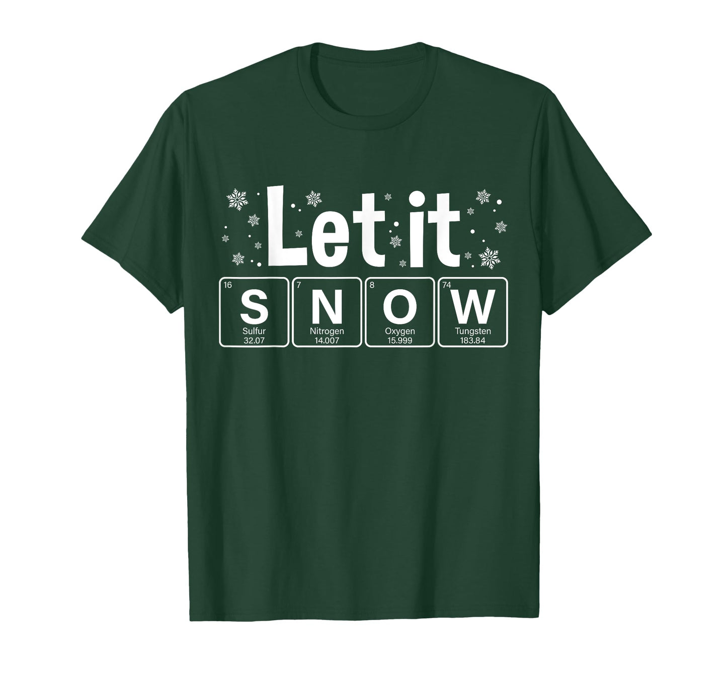 Let It Snow Funny Christmas Pajamas Chemistry Teacher T-Shirt