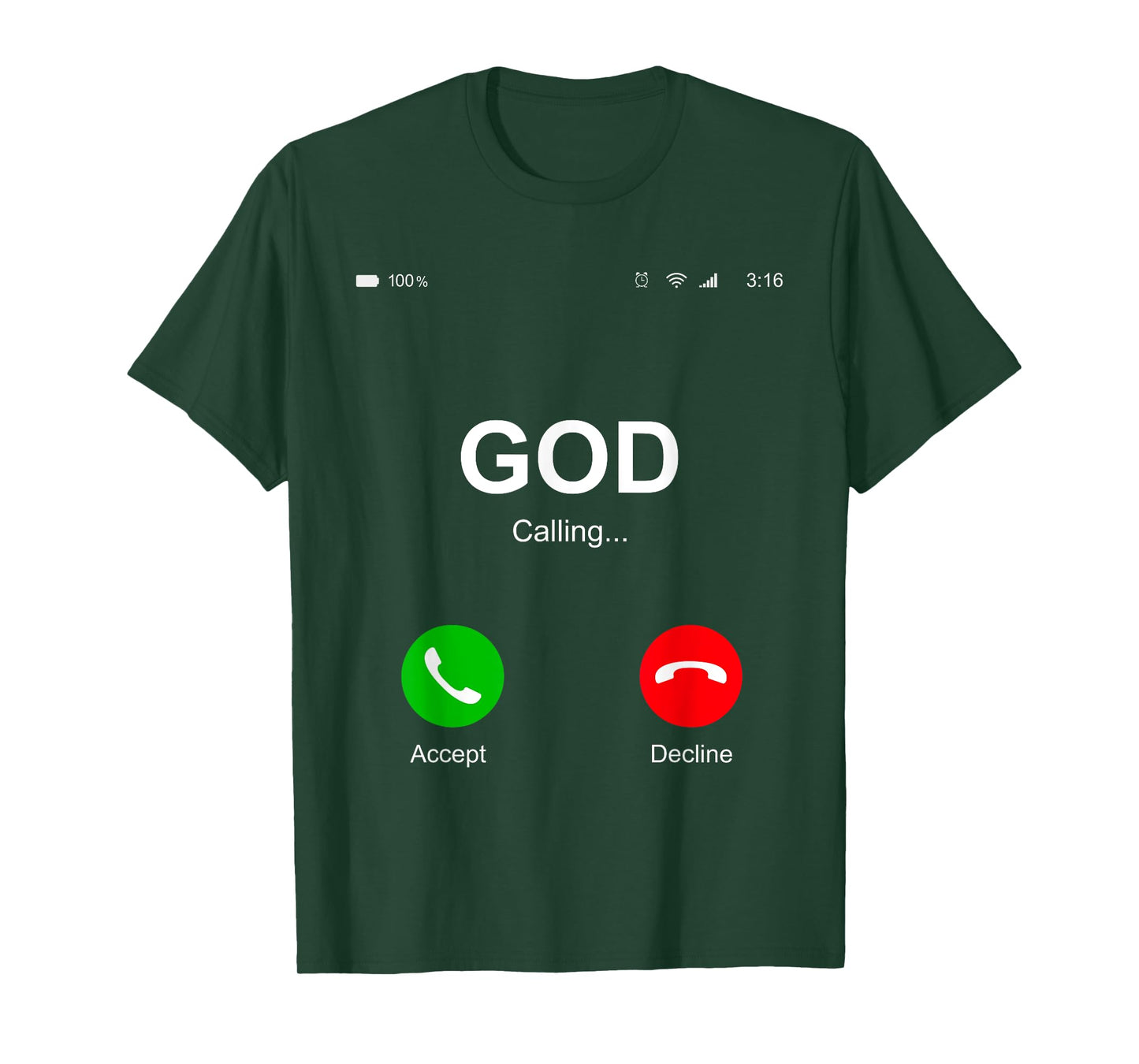God Calling Funny God Phone Christian Church Mens Women Kids T-Shirt