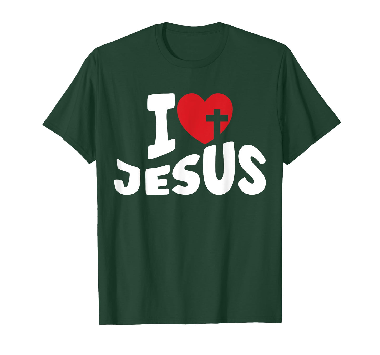 I Love Jesus Heart Cross Christian Kids Women Church God T-Shirt