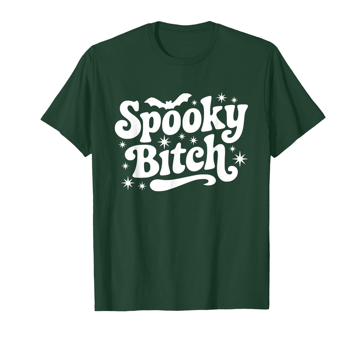 Spooky Bitch Retro Halloween Witch Quote Saying Bats Gift T-Shirt