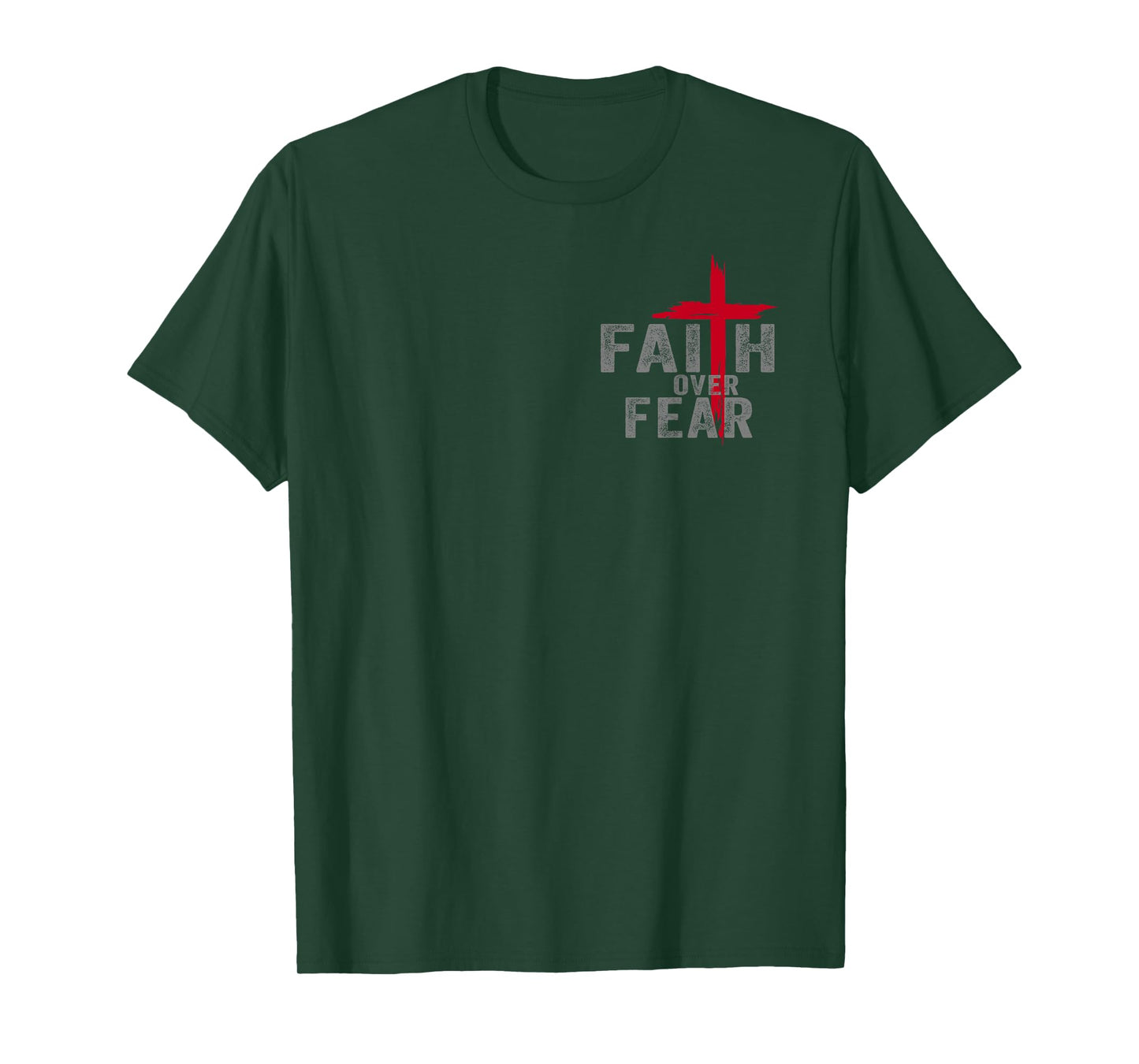 Christian Minimalist Religious Christ Faith Over Fear Cross T-Shirt