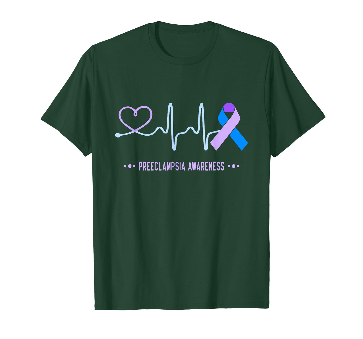Preeclampsia Awareness Heartbeat Ribbon T-Shirt