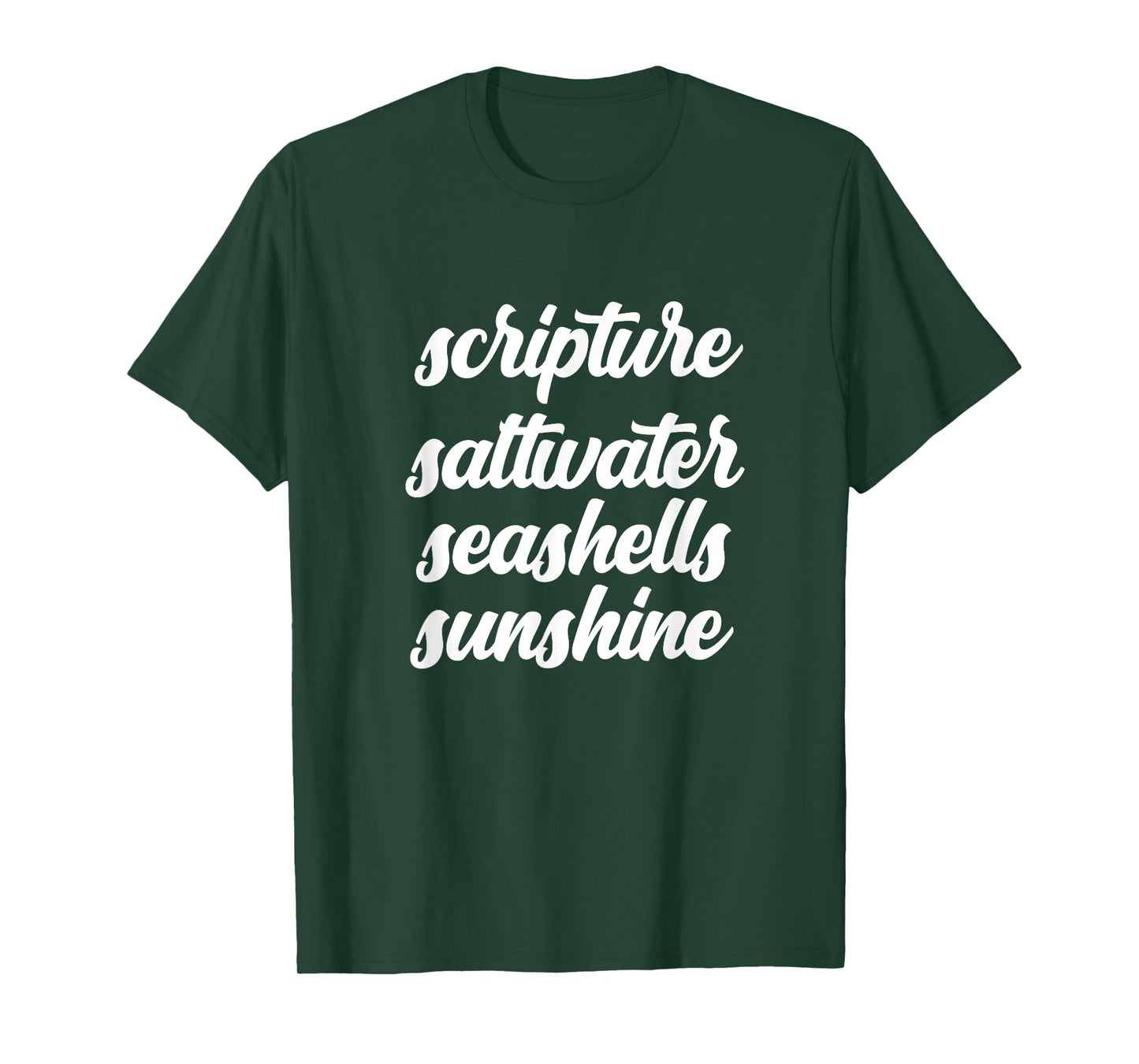 Scripture Saltwater Seashells Sunshine Church Retreat Jesus T-Shirt