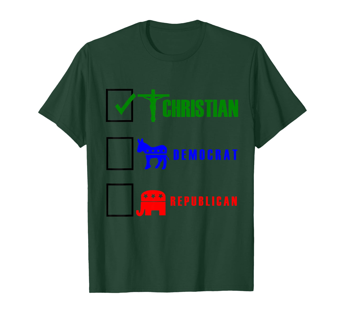 Christian Tshirt Political Shirt Democrat Republican Tshirt T-Shirt