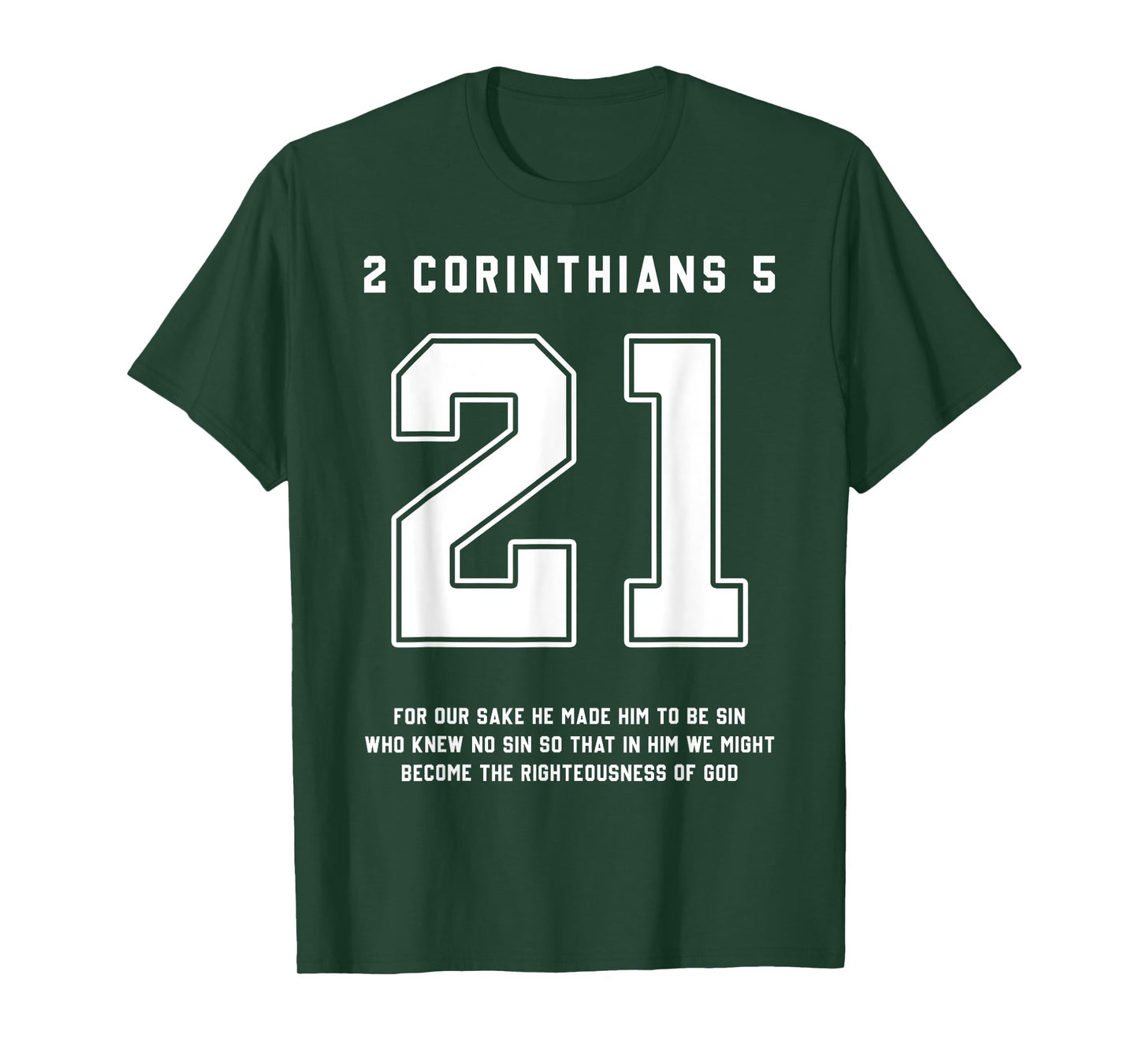 2 Corinthians 5:21 Bible Verse Team Sports Jersey Christian T-Shirt