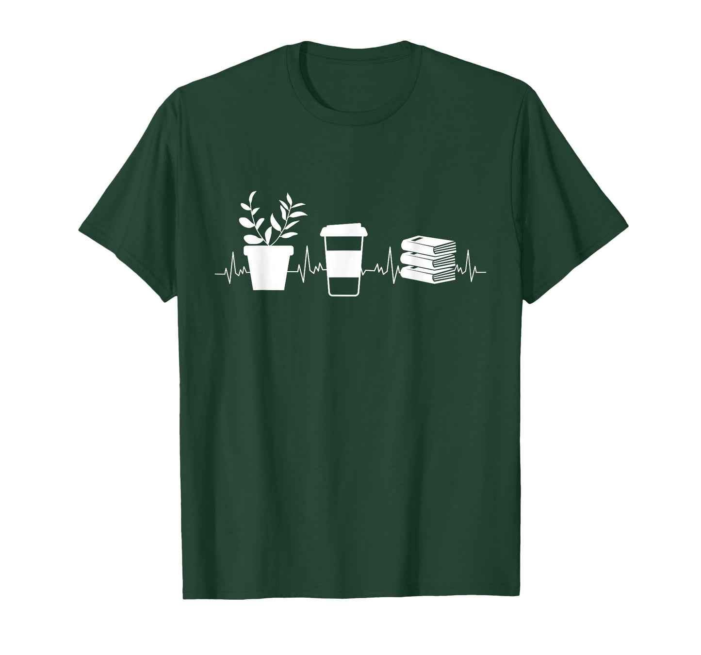 Plants Books Coffee Lover Gardener Quote Design T-Shirt