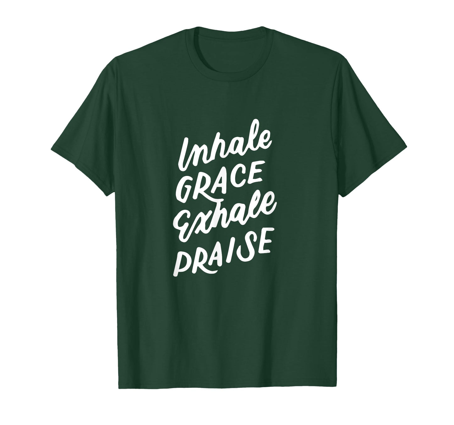 Inspirational Christian Yoga Pun, Inhale Grace Exhale Praise T-Shirt