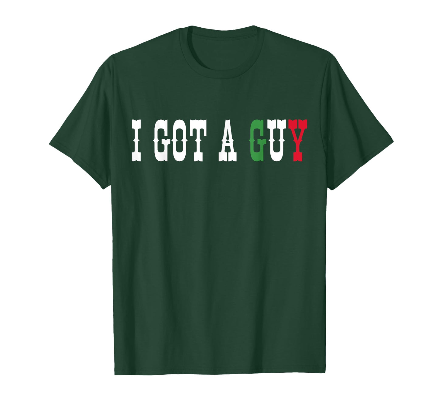 Italian I Got A Guy Tees Black Crew Neck Classic Fit Short Sleeve T-Shirt Unisex-Adults Small