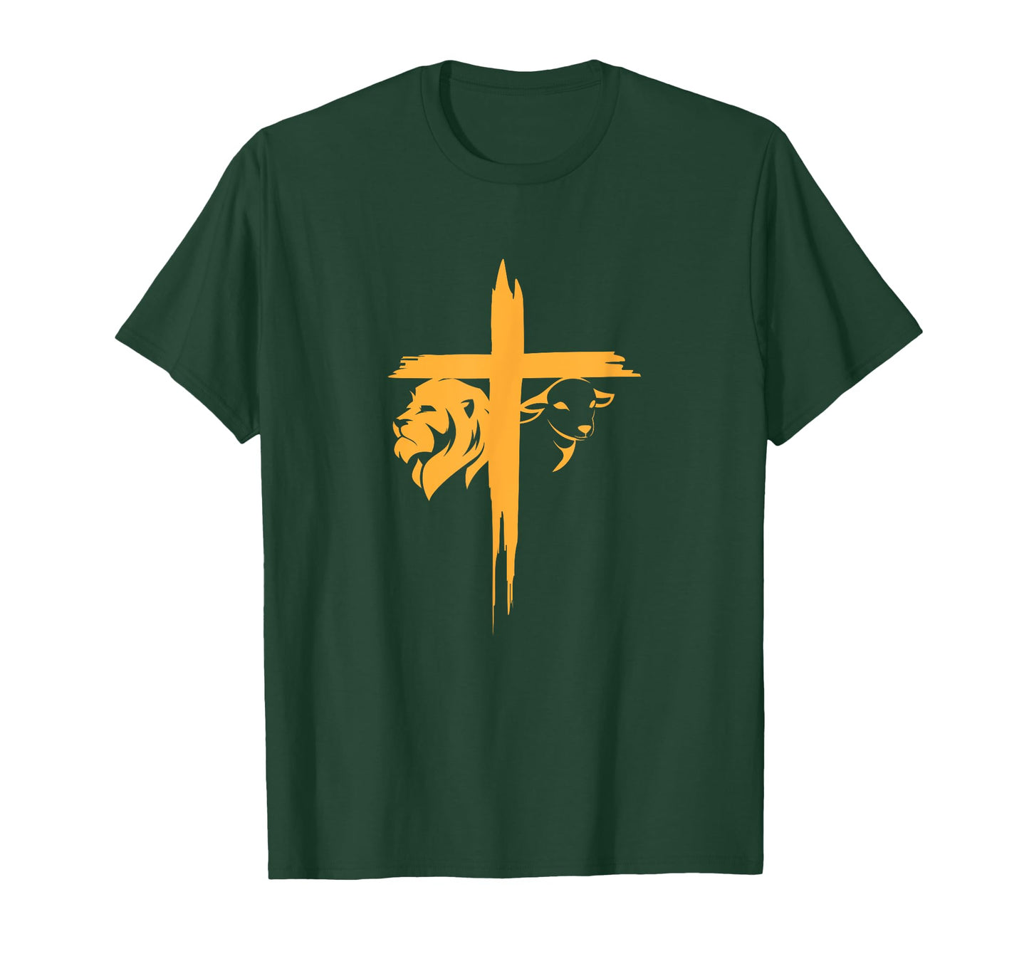 Lion and Lamb Cross Christian T-Shirt