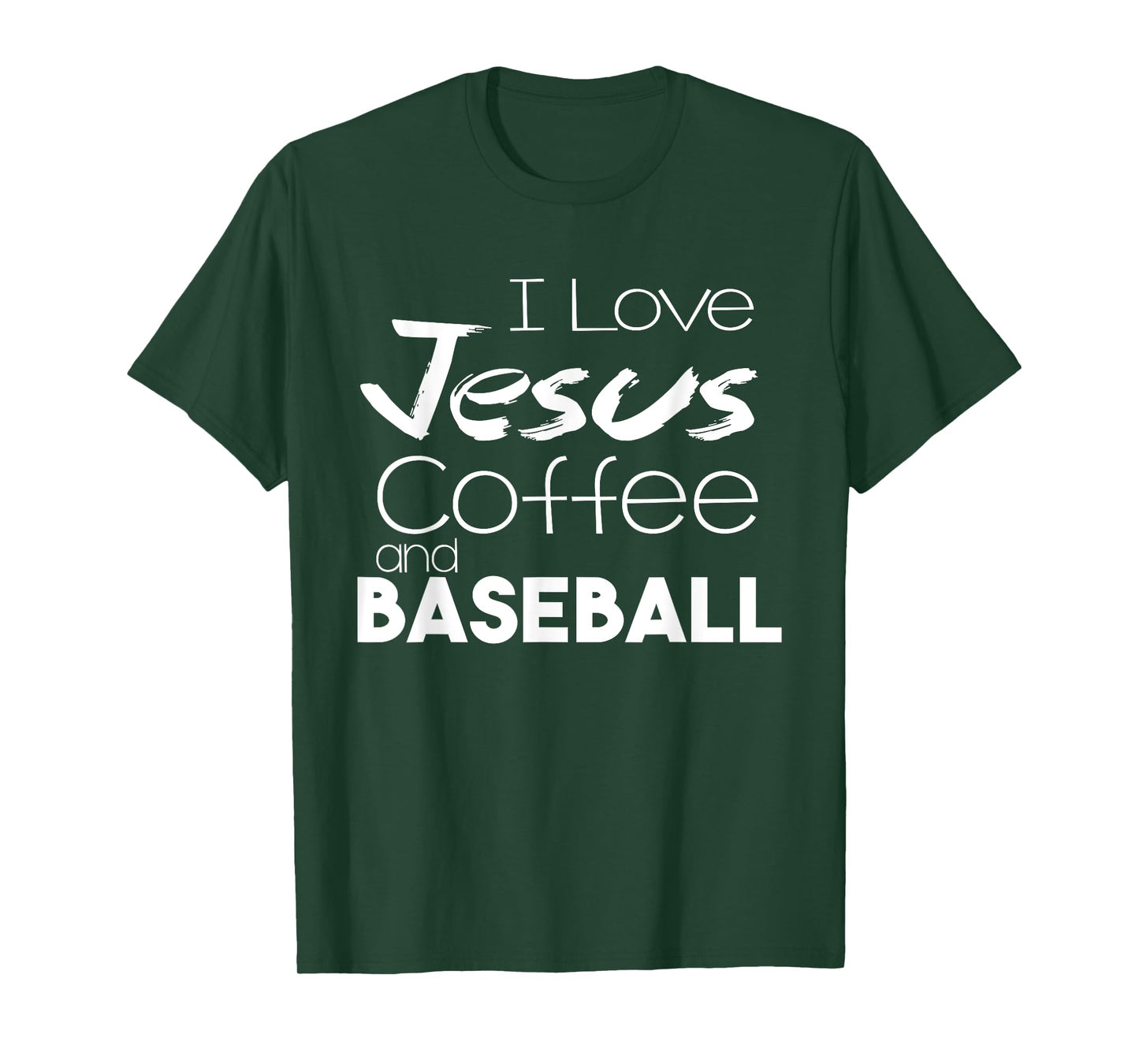 I Love Jesus Coffee And Baseball Christian Shirts Sports Tee T-Shirt