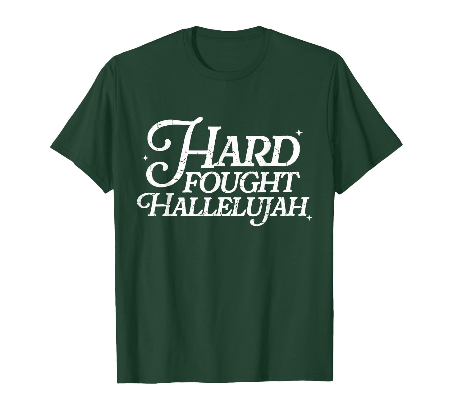 Retro Hard Fought Hallelujah Bible Verse Christian Jesus T-Shirt