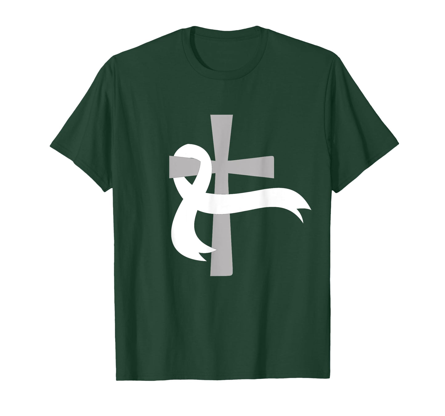 Lung Cancer Awareness White Ribbon Jesus Cross T-Shirt