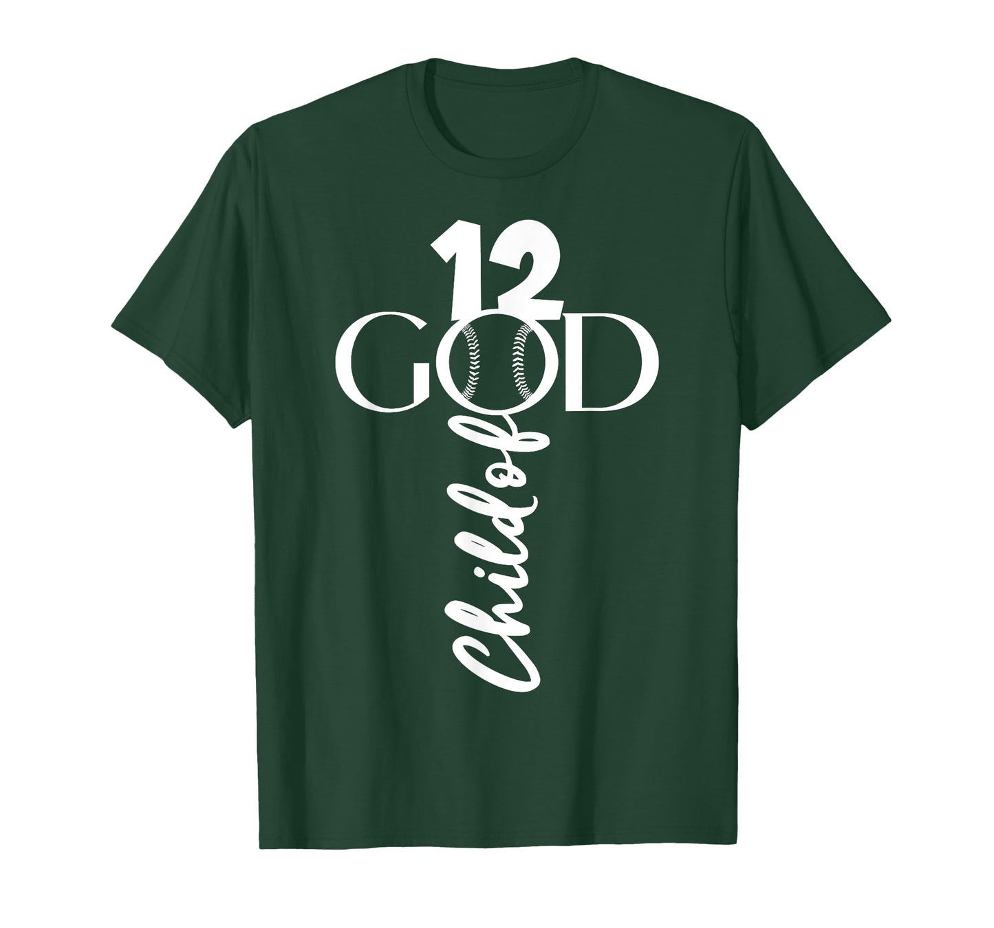 BASEBALL JESUS 12 YEARS CHILD OF GOD BASEBALL 12TH BIRTHDAY T-Shirt