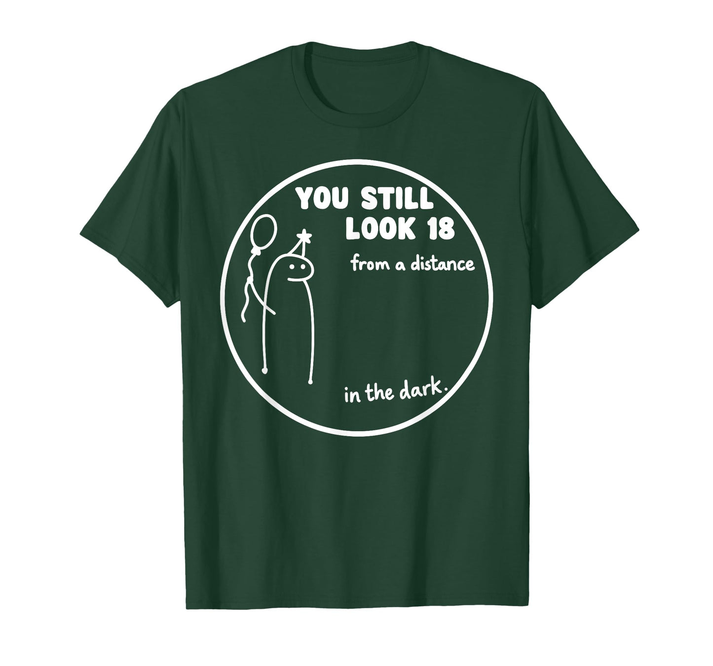 You Still Look 18 from a Distance in The Dark – Fun Birthday T-Shirt