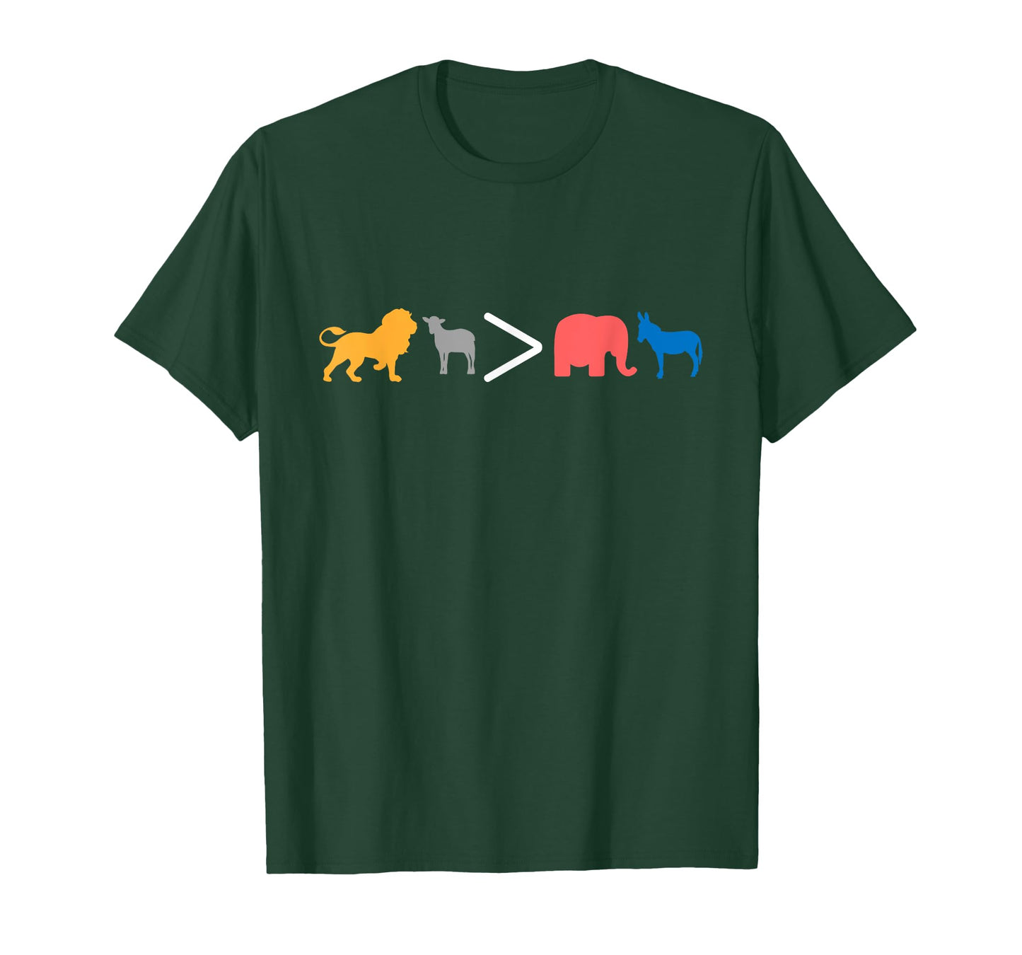 Christian Lion Lamb greater than Republican and Democrat T-Shirt