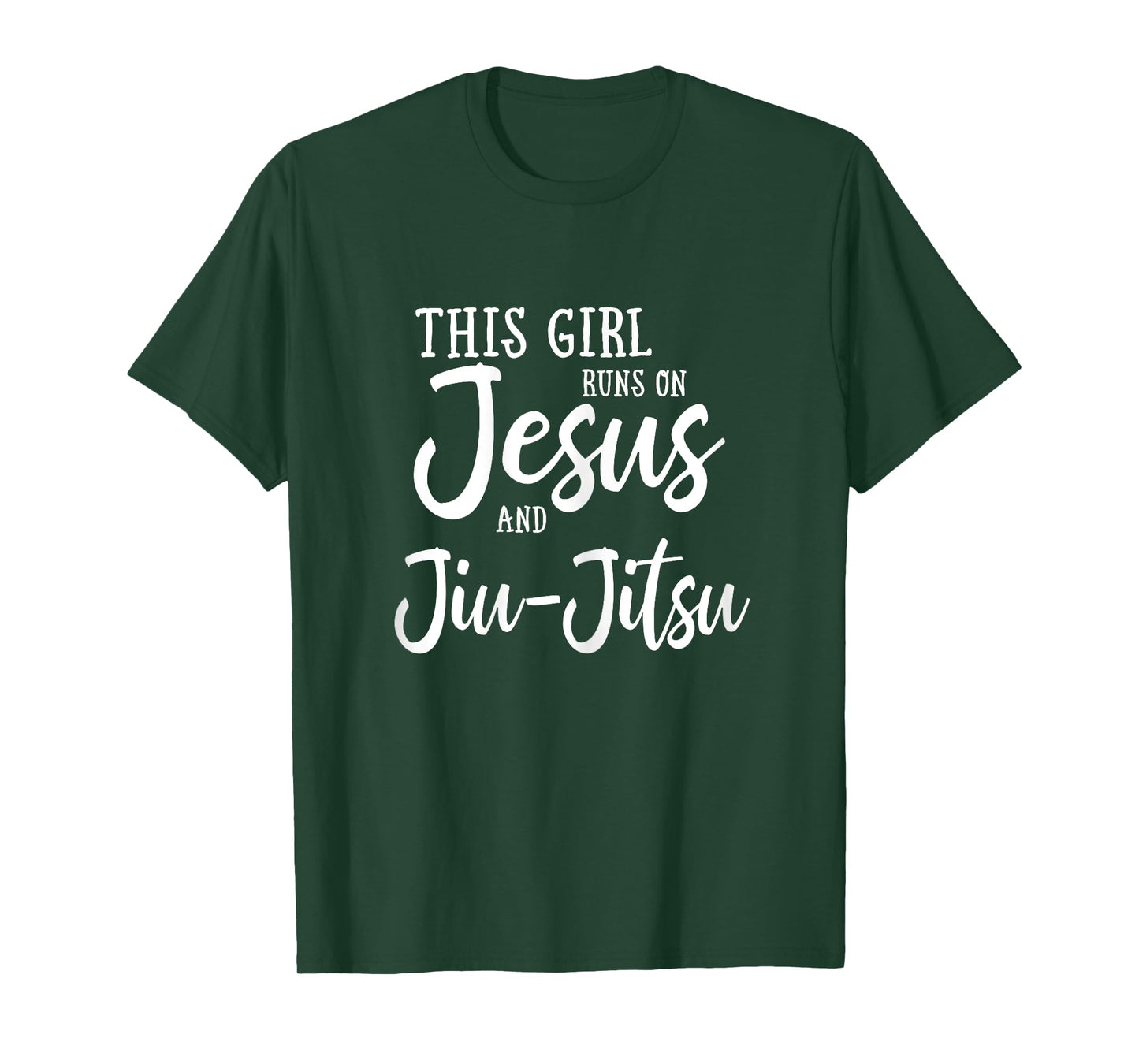 This Girl Runs On Jesus And Jiu Jitsu Christian Gift T-Shirt