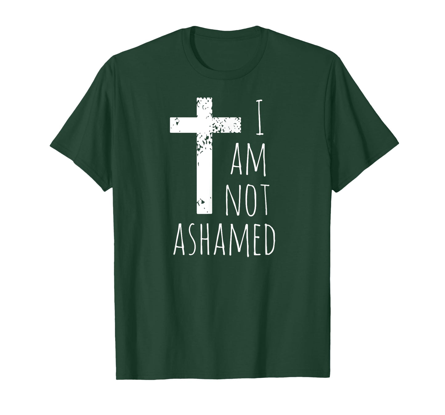 I am not ashamed - Big Red Cross - Gospel Christian Faith T-Shirt