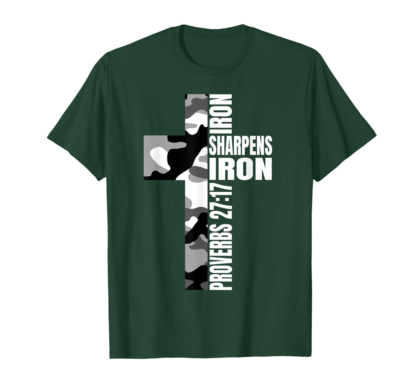White Camo Iron Sharpens Iron Christian Verse Easter Couples T-Shirt