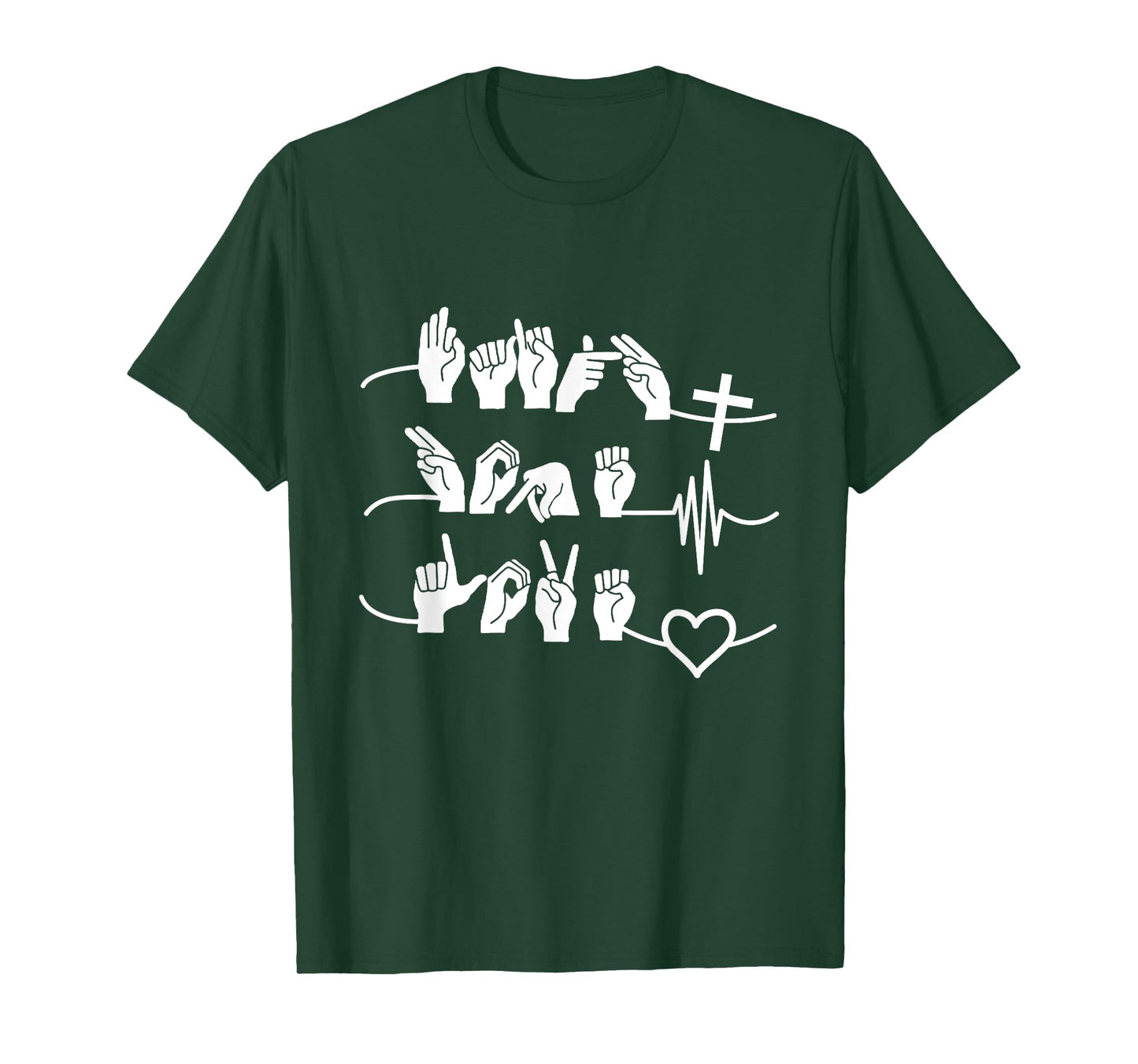 Faith Hope Love - Christ Religion Heartbeat T-Shirt