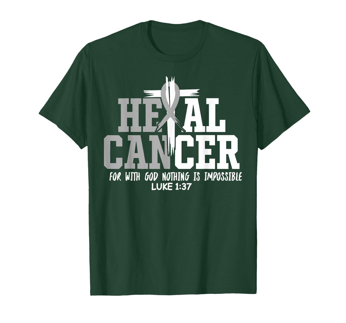 Heal Cancer Believe God Christian Brain Cancer Awareness T-Shirt