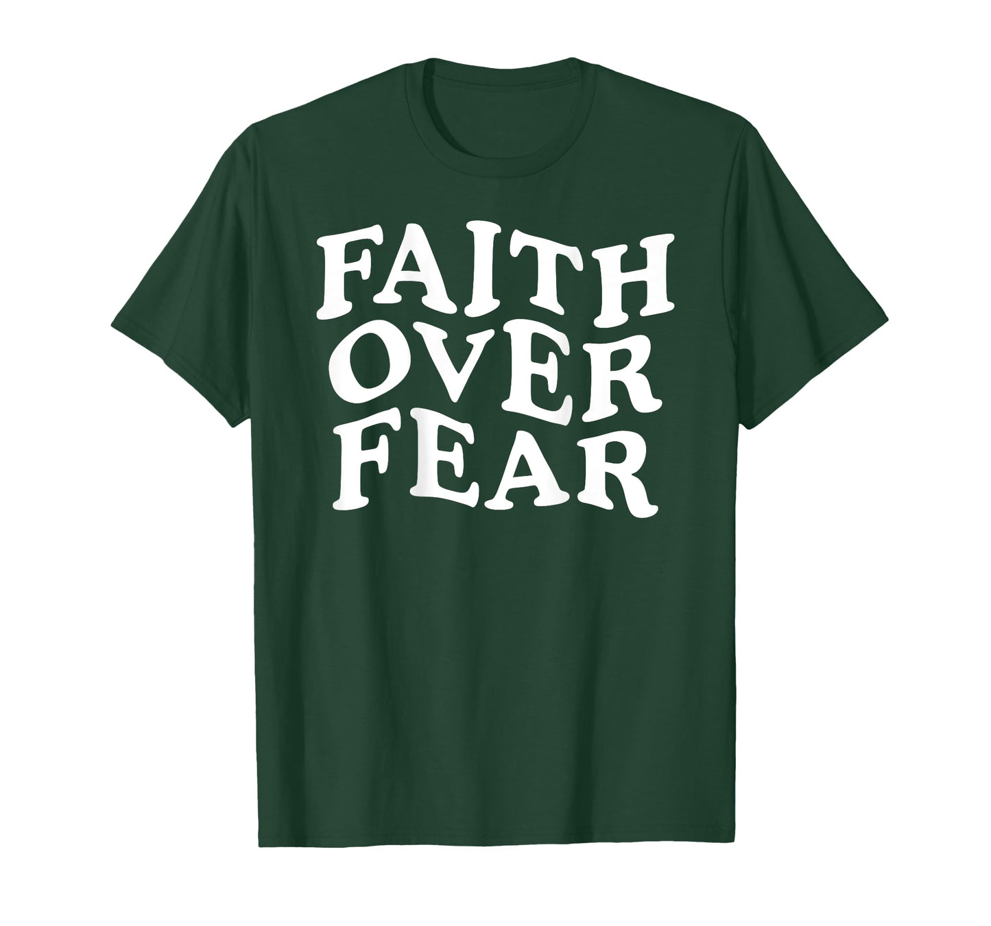 Faith Over Fear Retro Christian Bible Verse ON Back T-Shirt