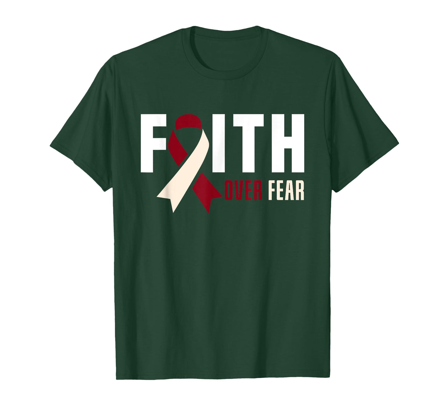 Faith Fear Jesus God Throat Oral Head Neck Cancer Awareness T-Shirt
