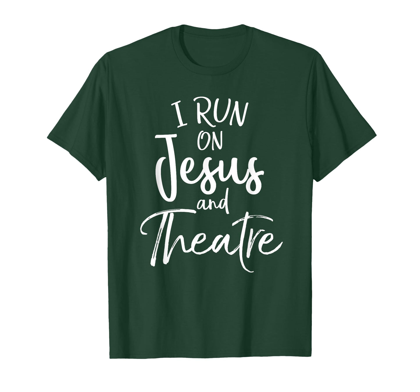 Christian Acting Gift Actor's I Run on Jesus and Theatre T-Shirt