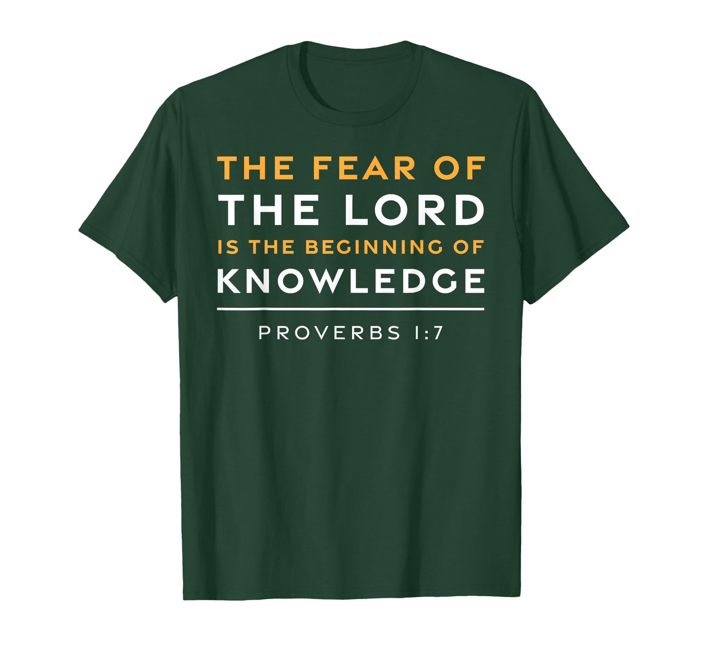 Proverbs 1:7 Fear of the Lord Jesus Christian Bible Verse T-Shirt