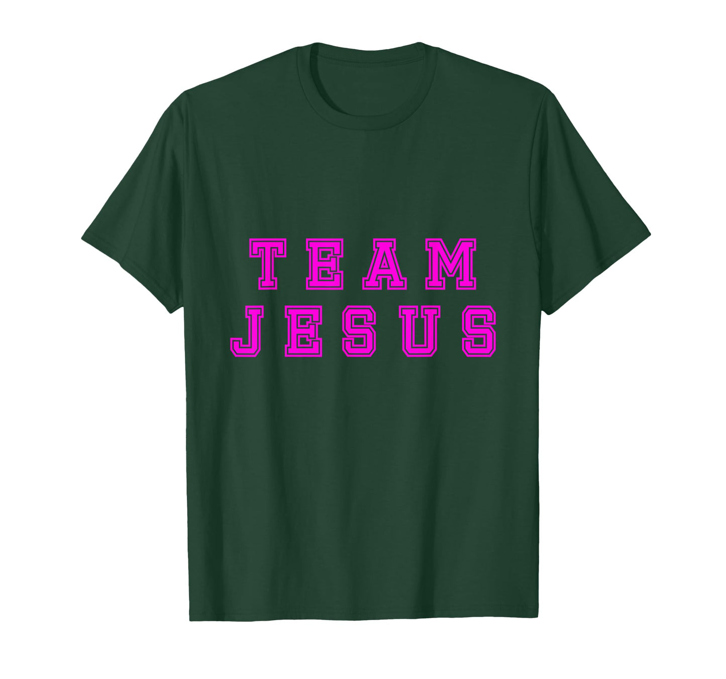 Fuchsia text Team Jesus Christian Athletic sports faith T-Shirt