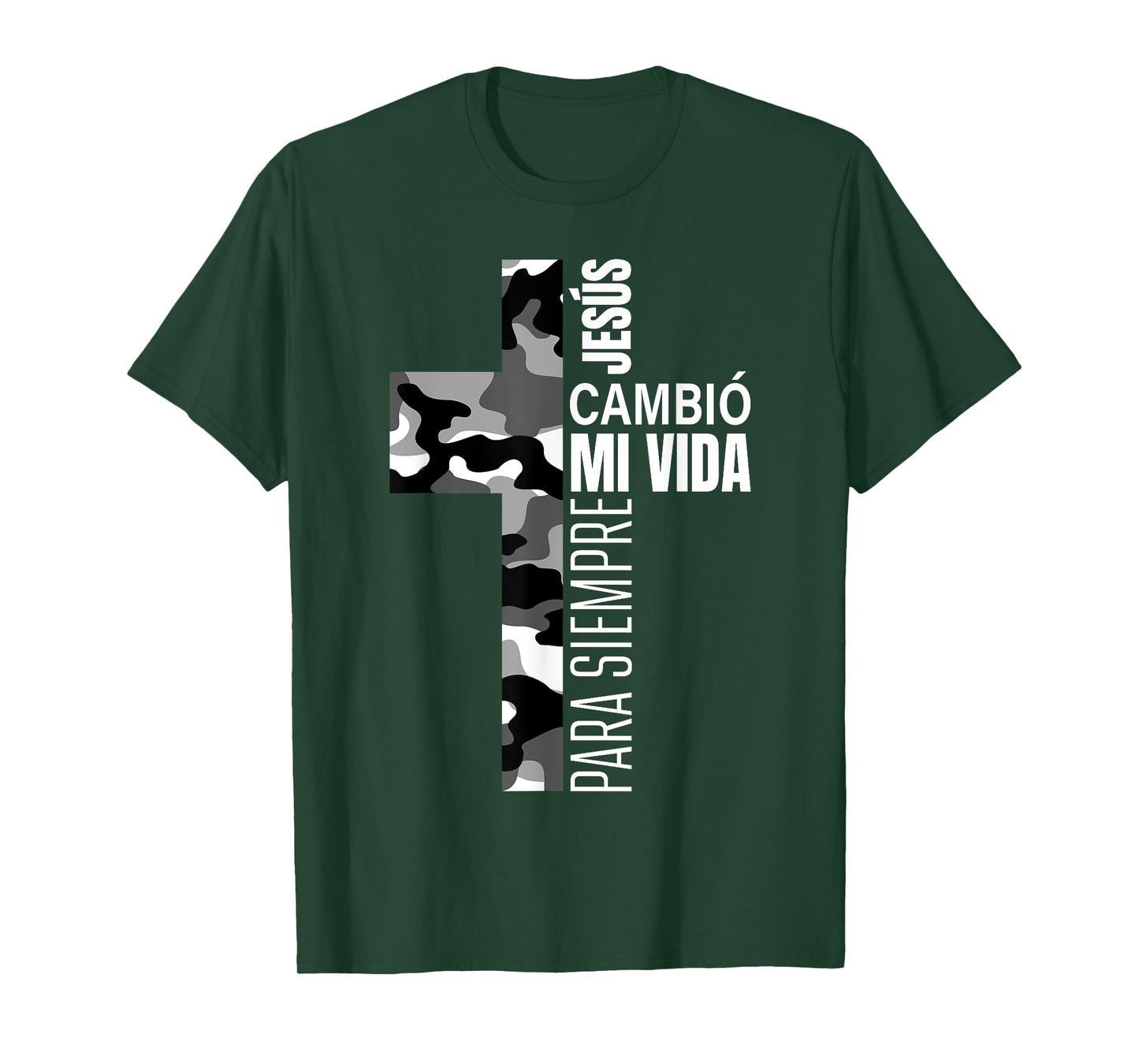 Jesús Cambió Mi Vida Christian Spanish Religious Gifts Camo T-Shirt