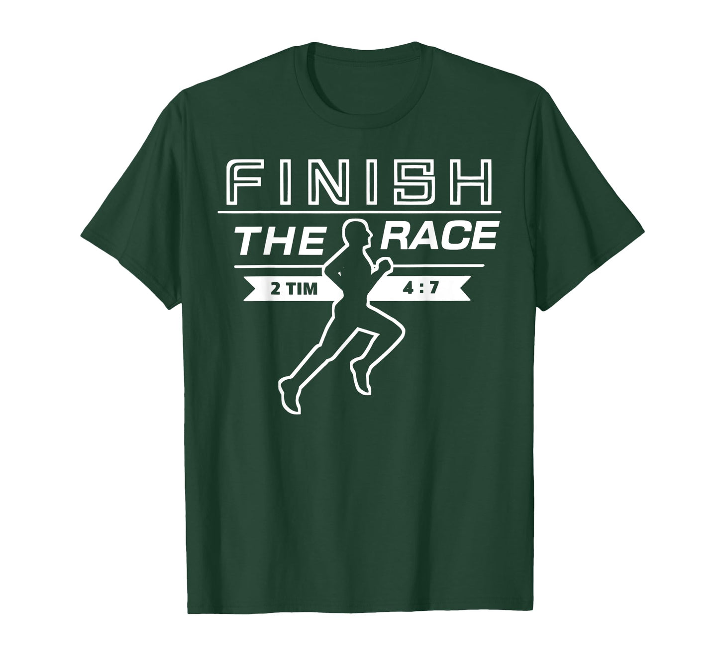 Finish The Race Sporty Christian Runner Athlete Bible Verse T-Shirt