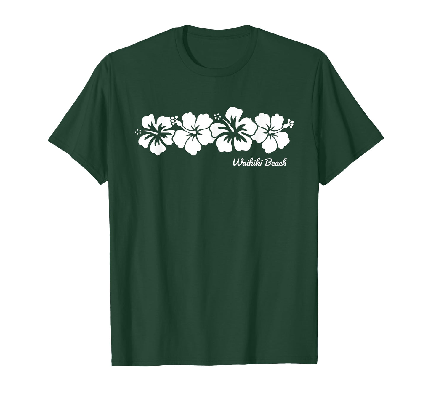 Waikiki Beach Hawaii Hibiscus Flower Souvenir Mens Womens T-Shirt